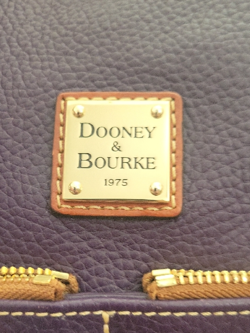 Dooney & Bourke Plum Pebbled Leather Shoulder Bag - Picture 7 of 10